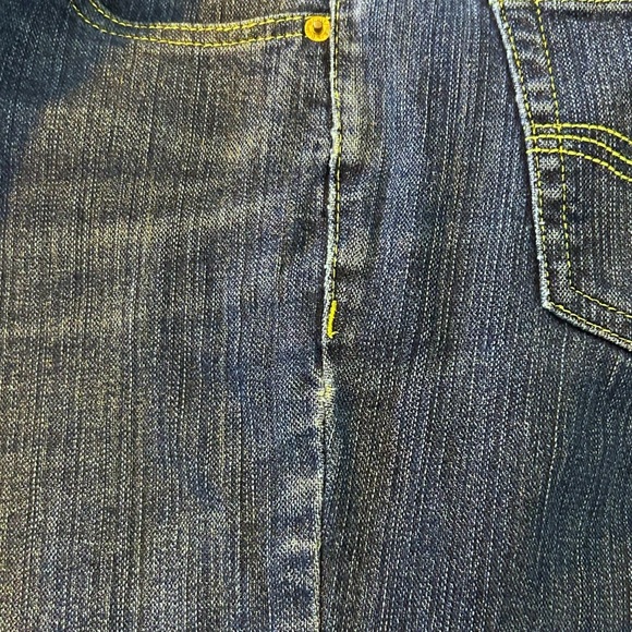 Y2K Baccini Sparkly Glitter Flare Blue Jeans Bell Bottom Denim Gold Size 8 2000s - Picture 11 of 11